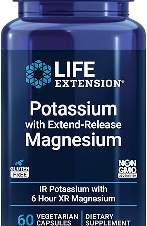 Life Extension Potassium with Extend-Release Magnesium ? Heart health supplement for blood pressure support with two essential minerals ? Non-GMO, vegetarian, gluten-free ? 60 capsules