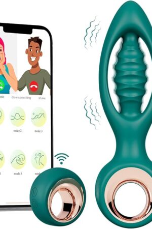 Anal Plug Vibrator Prostate Massager, Anal Sex Toys APP Remote Control Vibrating Butt Plug, 12 Classic Vibrating Modes Prostate Stimulator Adult Sex Anal Toys for Men Couples
