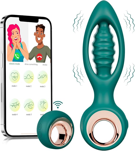 Anal Plug Vibrator Prostate Massager, Anal Sex Toys APP Remote Control Vibrating Butt Plug, 12 Classic Vibrating Modes Prostate Stimulator Adult Sex Anal Toys for Men Couples
