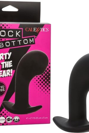 CalExotics Rock Bottom Curved Probe, 10 Functions Waterproof Silicone Prostate Massager Vibrating Butt Plug - SE-0835-10-3