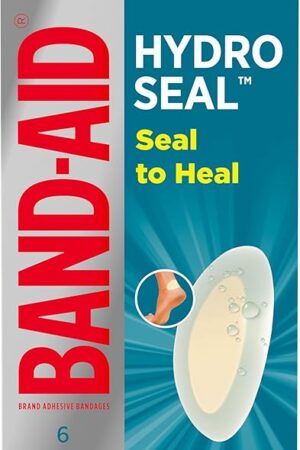 Band-Aid Brand Hydro Seal Adhesive Bandages for Heel Blisters, Waterproof Blister Pad and Hydrocolloid Gel Bandage, Sterile and Long-Lasting, 6 ct