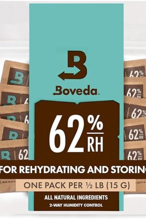 Boveda 62% Two-Way Humidity Control Packs For Storing ? oz ? Size 4 ? 10 Pack ? Moisture Absorbers for Small Storage Containers ? Humidifier Packs ? Hydration Packets in Resealable Bag