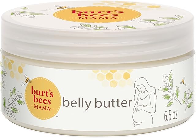 Burt's Bees Mama Belly Butter Stretch Mark Cream for Pregnancy Massages Body & Reduces Scar Appearance, Prenatal & Postnatal Tummy Skin Care, Shea Butter & Vitamin E Rich Formula, 65 Oz Tub