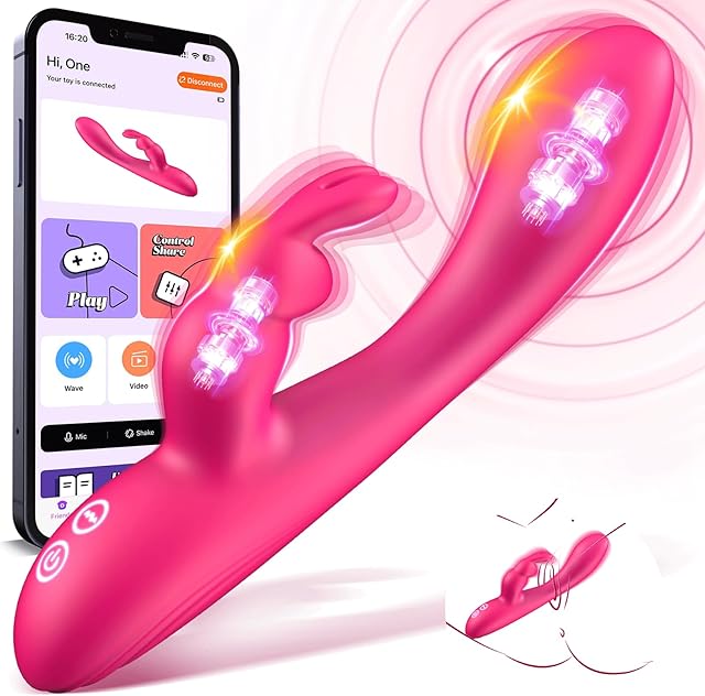 G Spot Vibrator Sex Toys - APP Rabbit Vibrators Anal Clitoral Vibrator Dual Stimulator Dildo, Body-Safe with 10*10 Powerful Vibrating Modes Female Sex Toys, Waterproof Adult Sex Toy for Women Couple