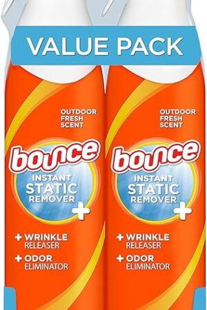 Bounce Rapid Touch-Up 3 in 1 Wrinkle Releaser Clothing Spray, Fabric Refresher, Odor Eliminator & Anti Static, 97 ounces (Pack of 2)