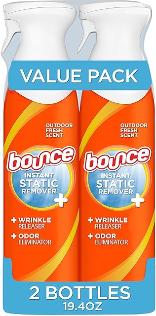 Bounce Rapid Touch-Up 3 in 1 Wrinkle Releaser Clothing Spray, Fabric Refresher, Odor Eliminator & Anti Static, 97 ounces (Pack of 2)