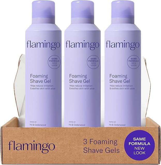 Flamingo Shaving Gel for Women, Foaming Gel with Aloe Vera, 67oz, 3ct
