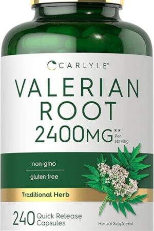 Carlyle Valerian Root Capsules 2400mg | 240 Count | Herb Extract Supplement | Non-GMO, Gluten Free