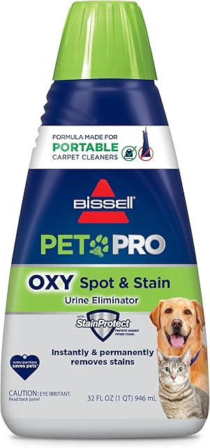 Bissell PET PRO OXY Spot & Stain Formula for Portable Carpet Cleaners, 32 oz, 2034