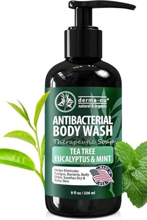 Antibacterial Body Wash - Antibacterial Soap And Tea Tree Body Wash For Jock Itch, Athletes Foot, Eczema And Back Acne - Anti Bacterial Body Soap For Men And Women Safe For All Skin Types - 8 Oz