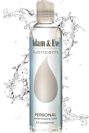 Adam and Eve Premium Water Based Lube, Personal Lubricants for Privacy and Toys, Thick Non Sticky Non Staining Long Lasting Formula for Men Women Couples, Ideal for Sex and Massage, 8 oz Bottle