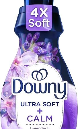 Downy Ultra Soft Fabric Softener Liquid, Calm, Lavender and Vanilla Bean, 26 fl oz, 39 Loads