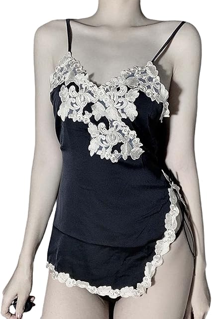 Women's Lingerie sexy lace pajamas transparent see-through open file corset teddy underwear pajamas