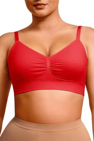 Wireless Bras for Women Push Up Full Coverage Seamless Everyday Bras Padded Sports Bra with Adjustable Straps