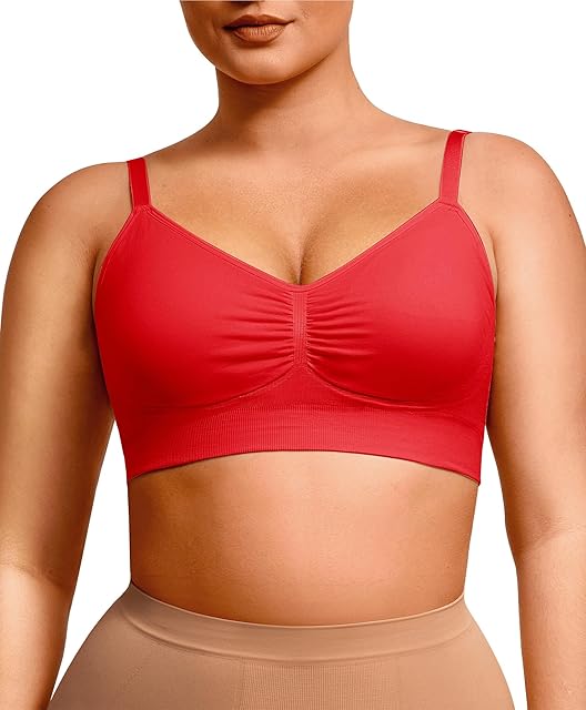 Wireless Bras for Women Push Up Full Coverage Seamless Everyday Bras Padded Sports Bra with Adjustable Straps