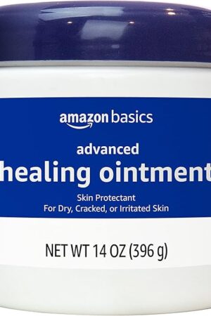 Amazon Basics Healing Ointment & Skin Protectant for Dry & Cracked Skin and Chapped Lips, Fragrance Free, 14 Oz (Pack of 1)