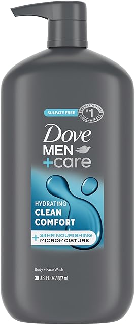 Dove Men+Care Body and Face Wash Hydrating Clean Comfort Men's Body Wash with 24-Hour Nourishing Micromoisture Technology 30 oz