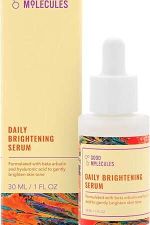 Good Molecules Daily Brightening Serum - Hyaluronic Acid Serum with Beta Arbutin to Target Dark Spots - Brightening and Anti-Aging Skin Care for Face