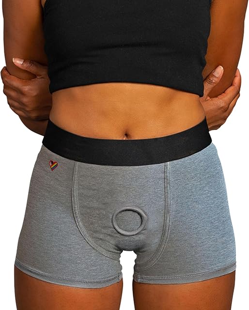 Boxer Brief | Underwear Strap-On Harness with O-Ring and Packer | Comfortable & Adjustable | Strap-On Compatible