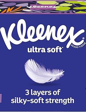 Kleenex Ultra Soft Facial Tissues, 8 Flat Boxes, 180 Tissues per Box, 3-Ply, Packaging May Vary