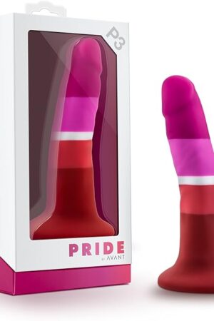Blush Avant Pride P3 Beauty 5.5 Petite Dildo for G-Spot - Ultrasilk Smooth Slim Silicone Cock - Suction Cup, Strap-On, Body-Safe - Luxury Play Adult Sex Toy for Women, Men & Couples - (Strips)