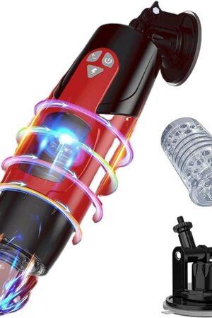 Automatic Thrusting Machine - Male Blowjob Toy Hands Free Masturbators with 7 Rotating & Piston & Silicone Sleeve & Adjustable Suction Cup Stand, Portable Pocket Pussies Penis Fantasy Electric Stroker