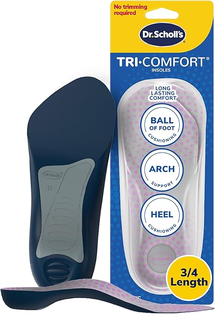 Dr Scholl's Tri-Comfort Insoles - for Heel; Arch Support and Ball of Foot with Targeted Cushioning (for Women's 6-10)