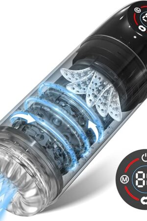Automatic Male Masturbator Penis Pump - Male Sex Toys for Men with Upgraded 6s Vacuum Pump, 7 Rotating Sucking Licking LCD Display Pocket Pussies Stroker Adult Toys Pumps & Enlargers