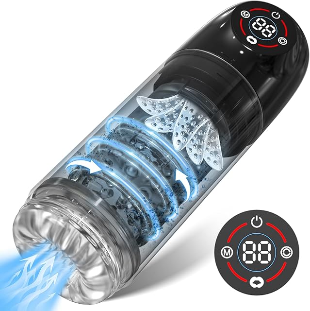 Automatic Male Masturbator Penis Pump - Male Sex Toys for Men with Upgraded 6s Vacuum Pump, 7 Rotating Sucking Licking LCD Display Pocket Pussies Stroker Adult Toys Pumps & Enlargers