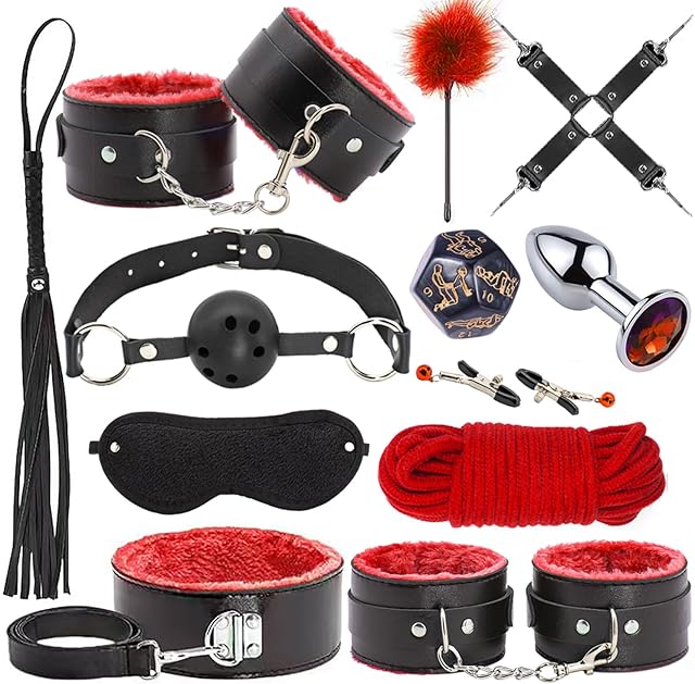 BDSM Bondage Restraints for Adult Toys, 12 Pcs Bondage Gear and Accessories Sex Toys for Women and Couples