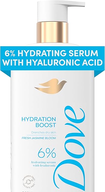 Dove Serum Body Wash Hydration Boost actively drenches dry skin with Hyaluronic Acid Serum 185 Fl Oz