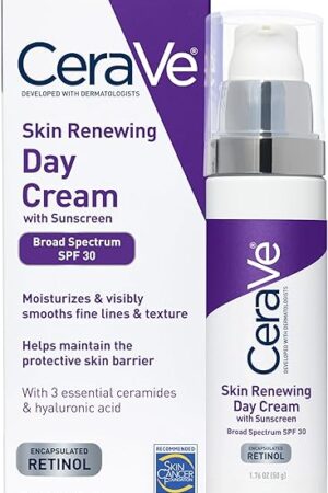 CeraVe Anti-Aging Face Cream SPF 30, Anti-Wrinkle Retinol Cream with Hyaluronic Acid and Ceramides, 176 oz