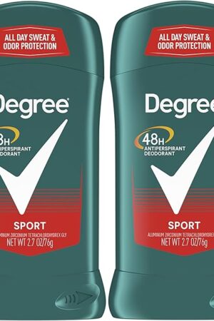 Degree Men Original Antiperspirant Deodorant for Men, Pack of 2, 48-Hour Sweat and Odor Protection, Sport 27 oz