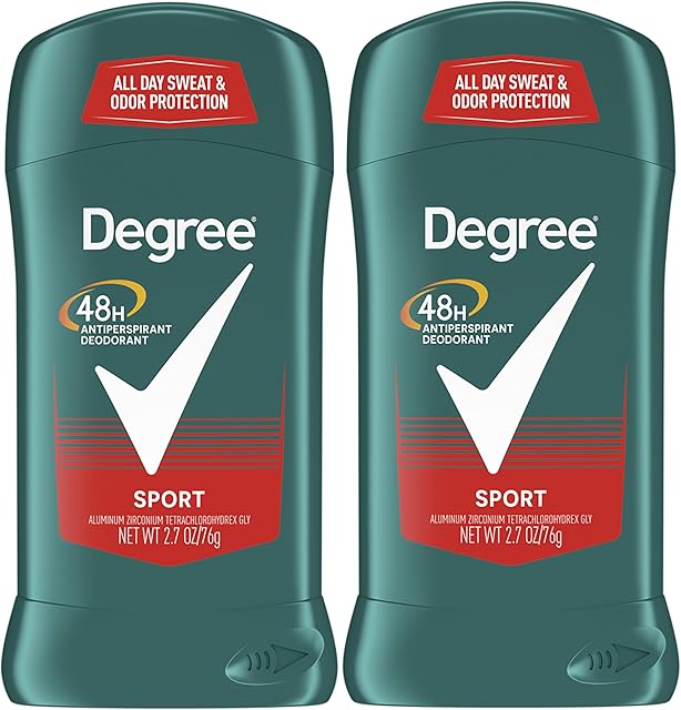 Degree Men Original Antiperspirant Deodorant for Men, Pack of 2, 48-Hour Sweat and Odor Protection, Sport 27 oz