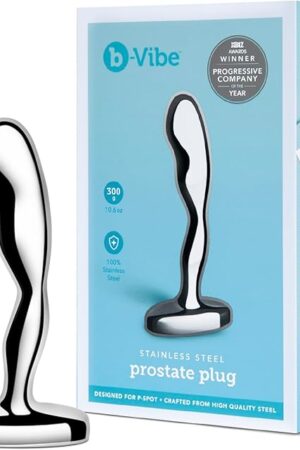 b-Vibe Stainless Steel Anal Plug - Prostate Massager Anal Plug Toy, Sex Toys for Adults