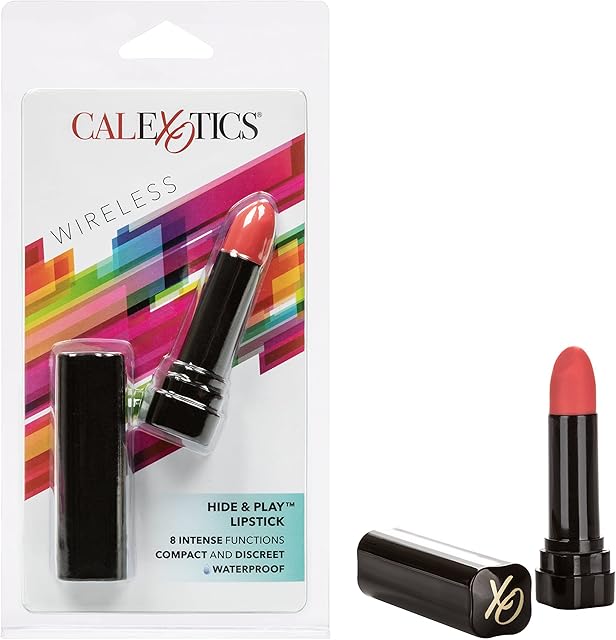 CalExotics Hide & Play Lipstick - Compact Vibe MassagerBullet - Waterproof Travel Size Sex Toys for Couples - Red