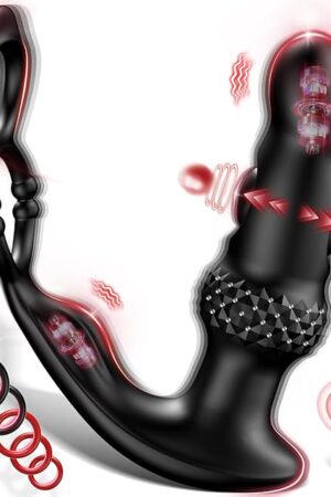 Anal Sex Toy Prostate Massager - Adult Toys Anal Dildo Vibrator Butt Plug with 10 Vibrating & 3 Tapping Modes for P Spot Stimulation, Remote Control Cock Ring Adult Sex Toys & Games for Men Couple