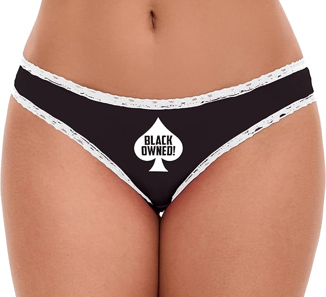 Black Owned Queen Of Spades Big Black Cock QOS BBC Lover Black and White Bikini Panties Adult Flirty Fun