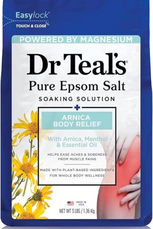 Dr Teal's Epsom Salt Magnesium Soak, Arnica Body Relief with Arnica, Menthol & Essential Oils, 3 lbs
