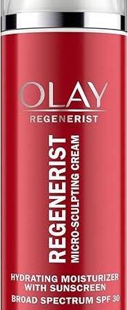 Face Moisturizer by Olay Regenerist Microsculpting Cream With SPF 30 Sunscreen and Vitamin E for Advanced Anti-Aging, 50ml