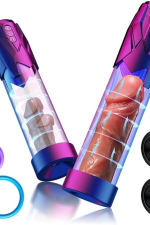 Electric Penis Pump Sex Toys for Men - Automatic Vacuum Dick Pump Male Sex Toys Penis Extender with 3 Powerful Sucking and 2 Training Modes and 3 Penis Ring, Adult Toys for Dick Enlarger Erection