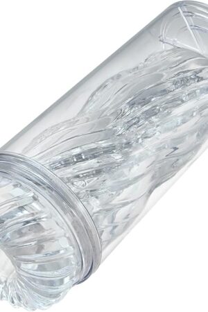 FST 677in TPE Male Masturbator 3D Realistic Textured Spiral Tunnel Pocket Pussies, Reusable Portable Masturbation Sleeve Soft Blowjob Transparent Male Stroker Masturbation Cup Sex Toys for Men