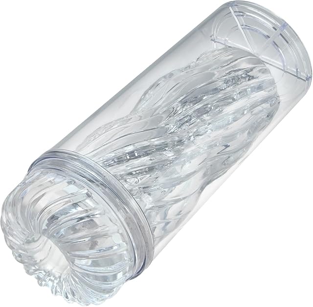 FST 677in TPE Male Masturbator 3D Realistic Textured Spiral Tunnel Pocket Pussies, Reusable Portable Masturbation Sleeve Soft Blowjob Transparent Male Stroker Masturbation Cup Sex Toys for Men
