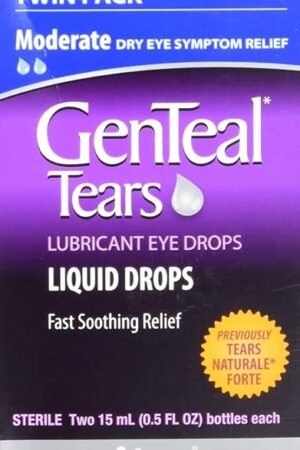 GenTeal Tears Lubricant Eye Drops, Moderate Liquid Drops, Twin Pack ,05 Fl Oz (Pack of 2) Package May Vary