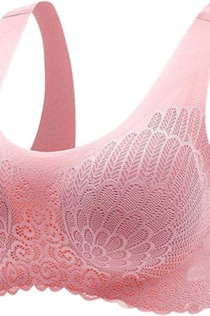 Women's Sports Bras No Underwire Gathering Sleep Push Up Bra Comfy Breathable Sexy Lace Wireless Lingerie