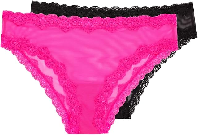 Women's Mesh & Lace Cheeky Brief Panties, Available in Multi Packs