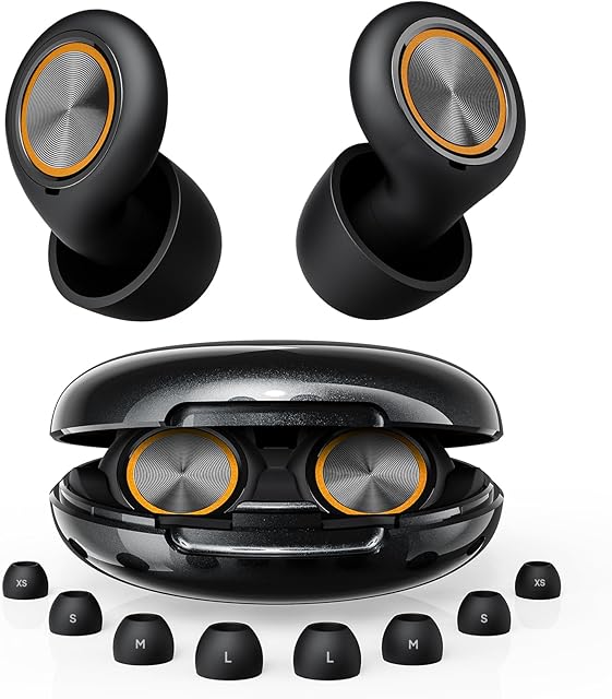 Ear Plugs for Sleeping Noise Cancelling, Reusable Silicone Ear Plugs for Sleeping with 8 Eartips and Case, 45dB Noise Reduction, High-Fidelity Hearing Protection Ear Plugs for Concert and Snoring