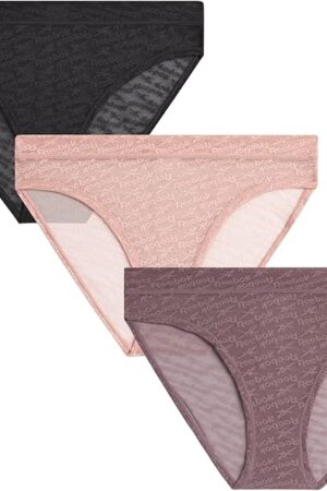 Womens Bikini Underwear - 3 Pack Lightweight Mesh Womens Underwear - High Cut Seamless Bikini Panties for Women (S-XL)