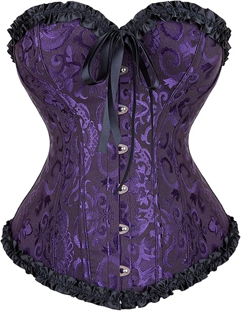 Black Corset Top for Women Pirate Corsets Shapewear Steampunk Corset Overbust