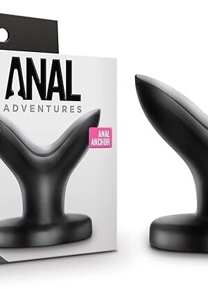 Blush Sex Toys - Anal Adventures Flared Anal Plug - Anal Anchor Expanding Butt Plug - Anus Dilator Anal Training V-Shape Stimulator - BDSM Extreme Backdoor Pleasure Toy for Women Men & Couples - Black